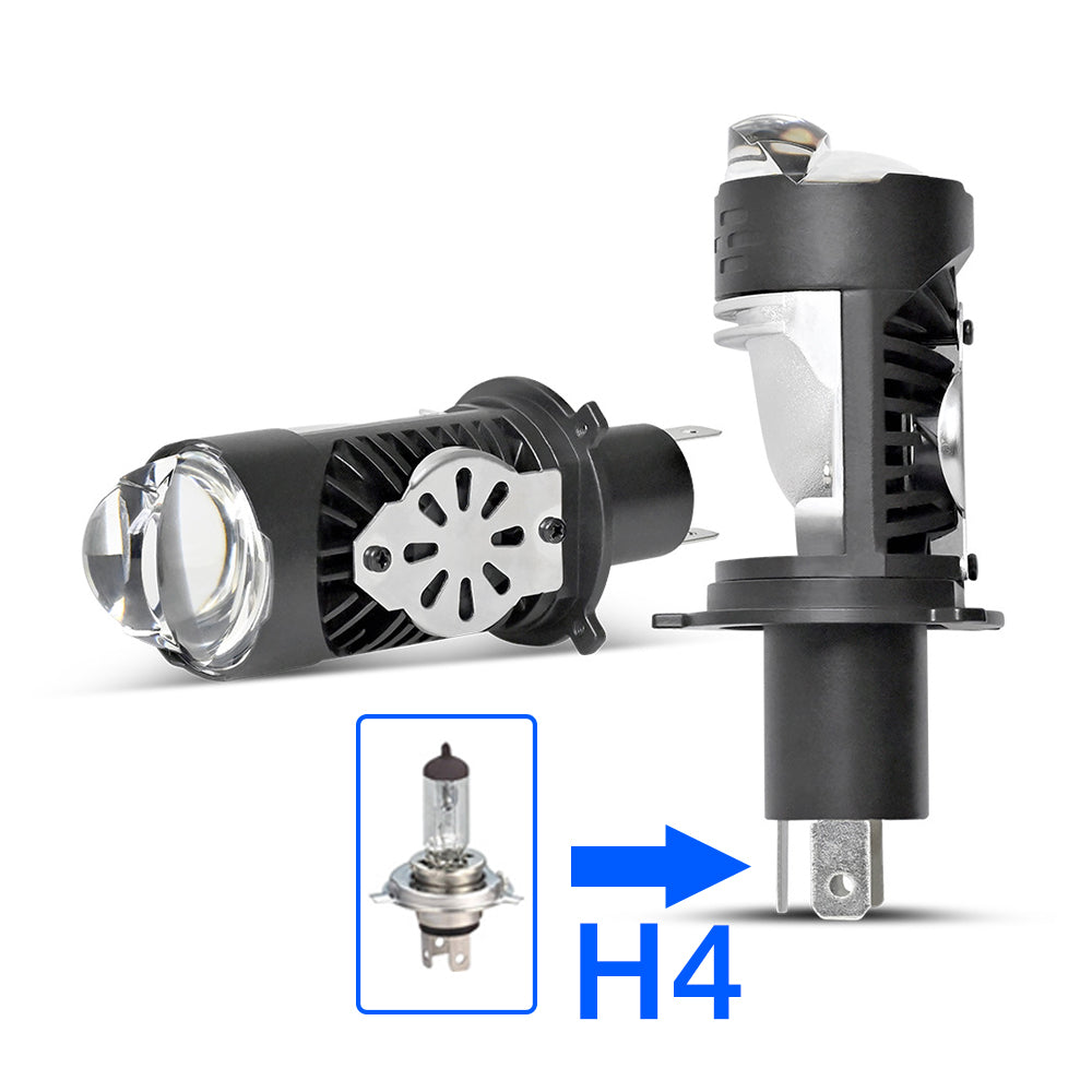 KKledheadlight K3 H4 Mini projector 2 PCS AUTOMOTIVE HEADLIGHT LED BULBS H4 6000K 55W