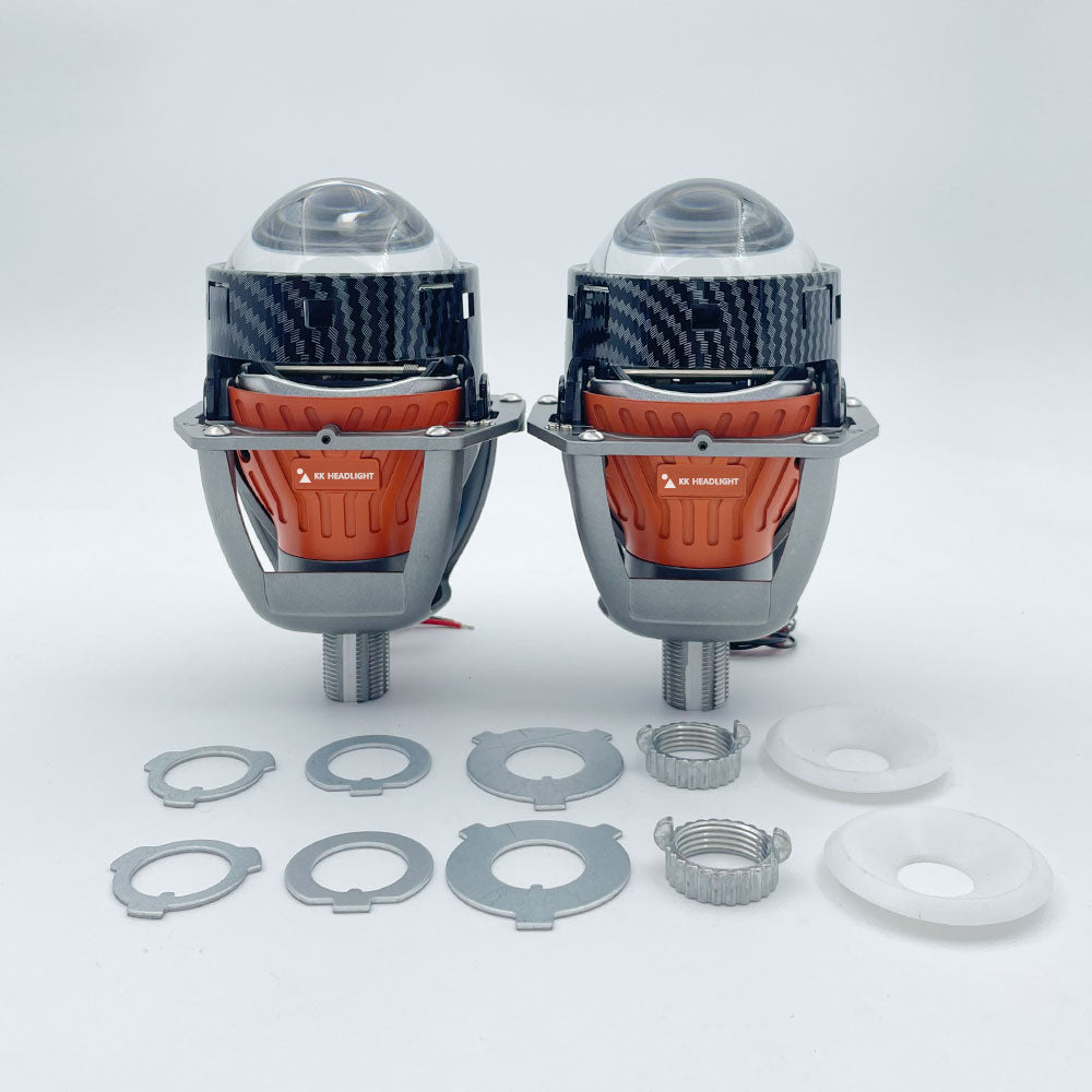 KKledheadlight K8 AFS(AFS,Adaptive Front-Lighting System) Biled Projector Lens 3inch 60W 5500K Adaptive Front Lighting AFS Car Headlight Projector Lens 6+3 Chips Reflector Cups 2 PCS